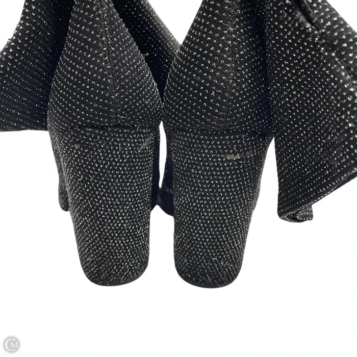 Boots Ankle Heels By Shoedazzle In Black & Silver, Size: 9