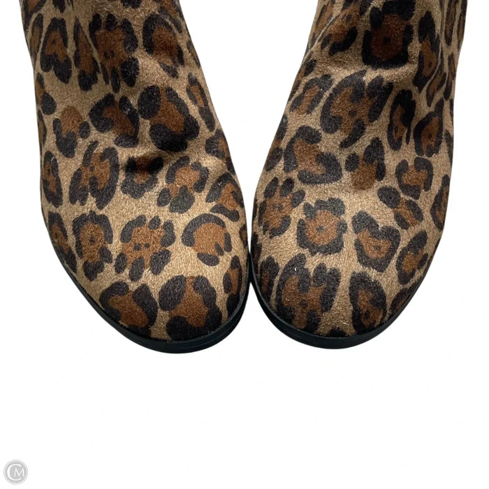 Boots Ankle Heels By Style And Company In Leopard Print, Size: 8.5