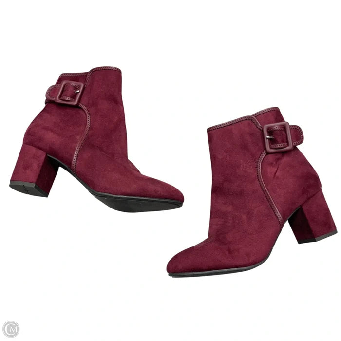 Boots Ankle Heels By White Mountain In Maroon, Size: 8