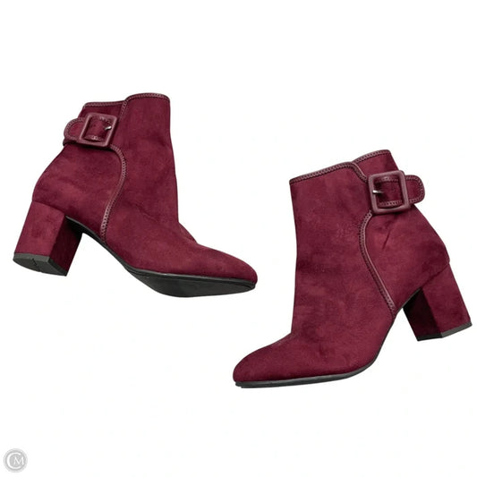 Boots Ankle Heels By White Mountain In Maroon, Size: 8
