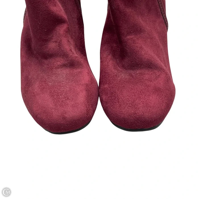 Boots Ankle Heels By White Mountain In Maroon, Size: 8