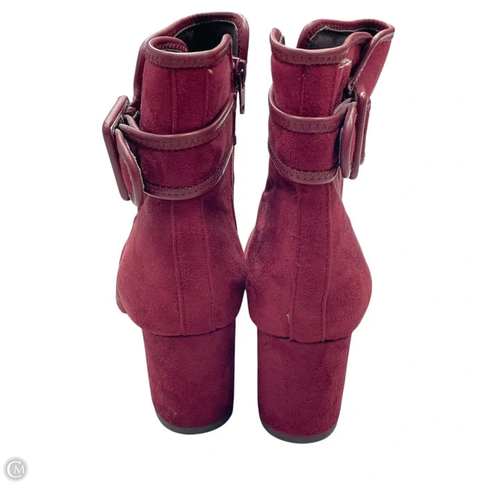 Boots Ankle Heels By White Mountain In Maroon, Size: 8