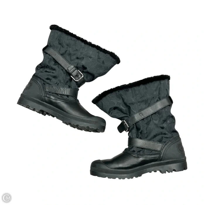 Boots Designer By Coach In Black, Size: 9.5