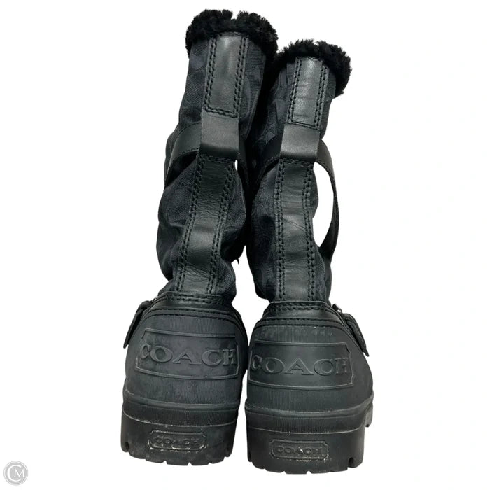 Boots Designer By Coach In Black, Size: 9.5