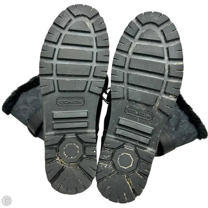 Boots Designer By Coach In Black, Size: 9.5