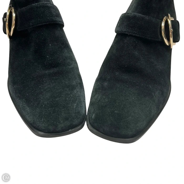 Boots Designer By Stuart Weitzman In Black & Gold, Size: 7.5