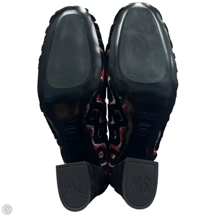 Boots Designer By Stuart Weitzman In Black & Red, Size: 5