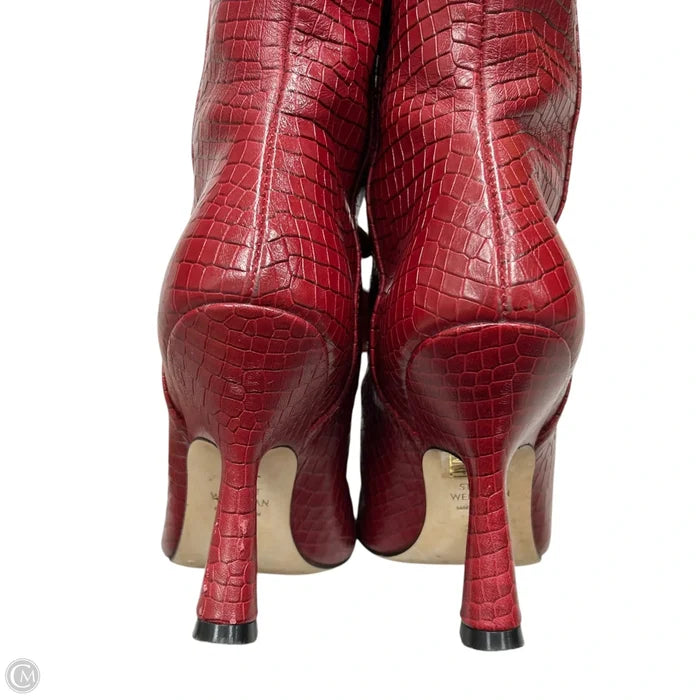 Boots Designer By Stuart Weitzman In Red, Size: 5