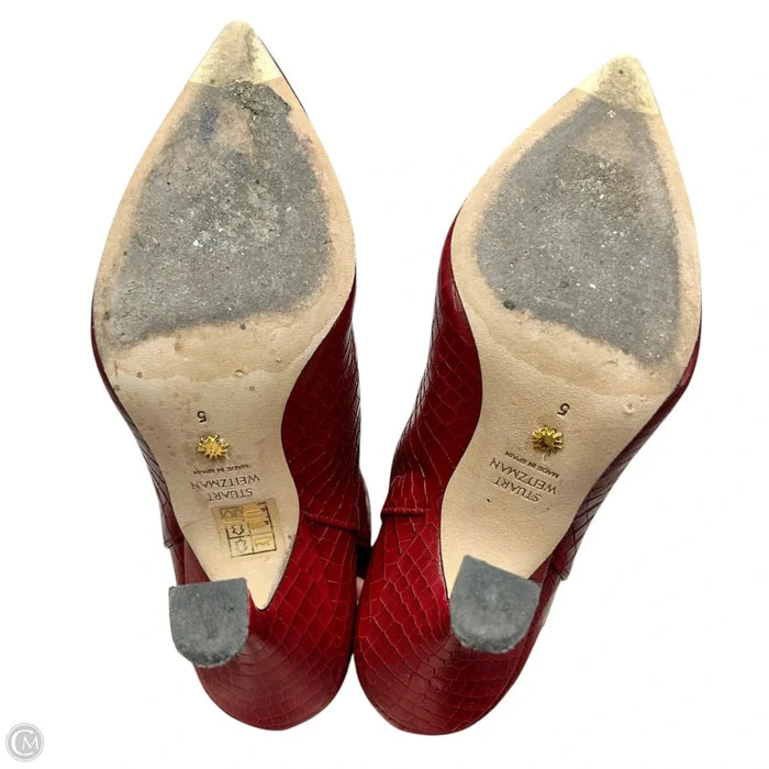 Boots Designer By Stuart Weitzman In Red, Size: 5