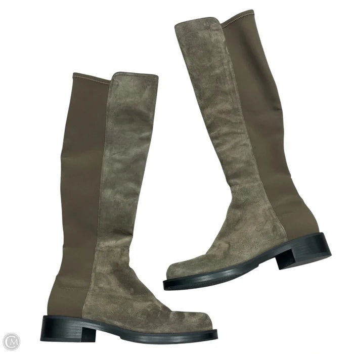 Boots Designer By Stuart Weitzman In Taupe, Size: 6.5