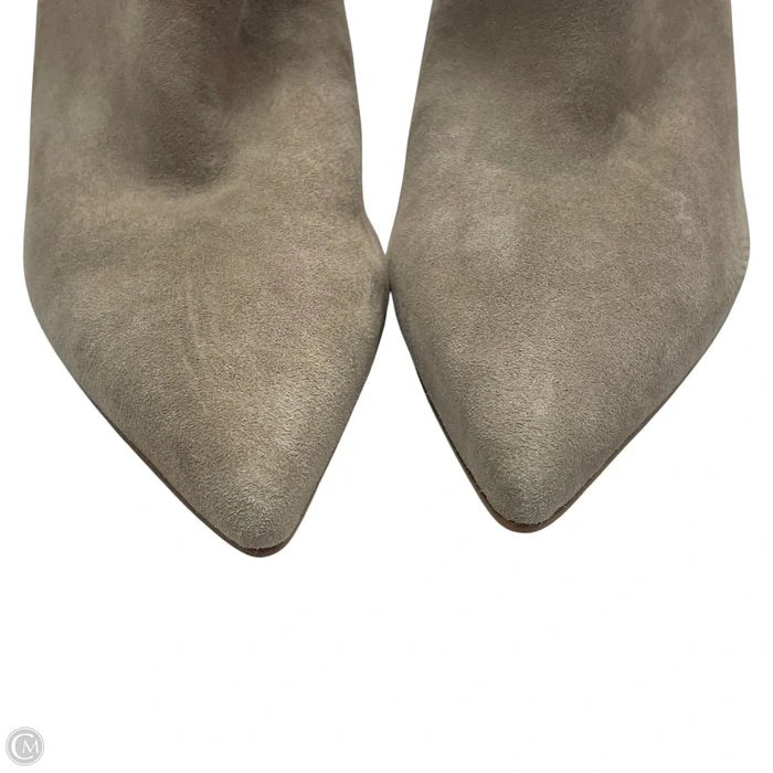 Boots Mid-calf Heels By Marc Fisher In Beige, Size: 8.5