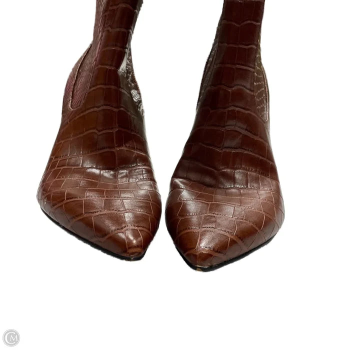 Boots Mid-calf Heels By Nine West In Brown, Size: 5.5