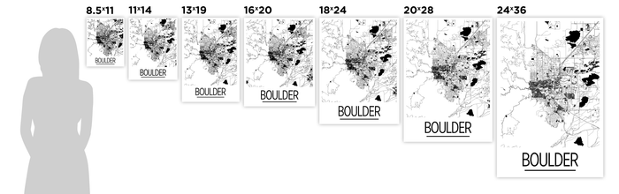 Boulder Map Poster - Colorado Map Print - Art Deco Series