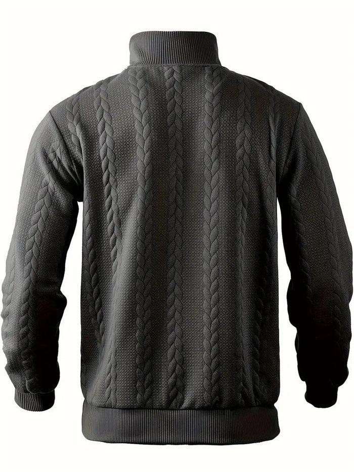 Brit & Boho™️ | Casual Jacquard Quarter-Zip Pullover Brit & Boho | Fashion & Boutique