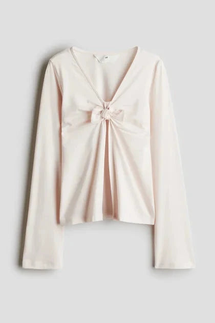 Brit & Boho™ I Eden Tie front long sleeve top Brit & Boho | Fashion & Boutique
