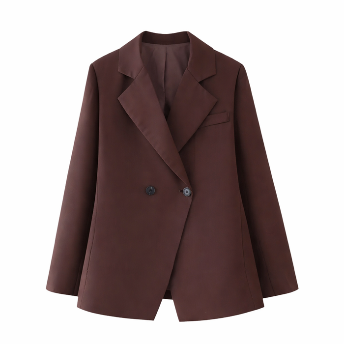 Brit & Boho™ I Timeless Double‑Breasted Tailored Blazer