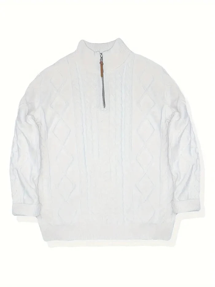 Brit & Boho™️ | Viscose Blend Knit Quarter Zip Brit & Boho | Fashion & Boutique