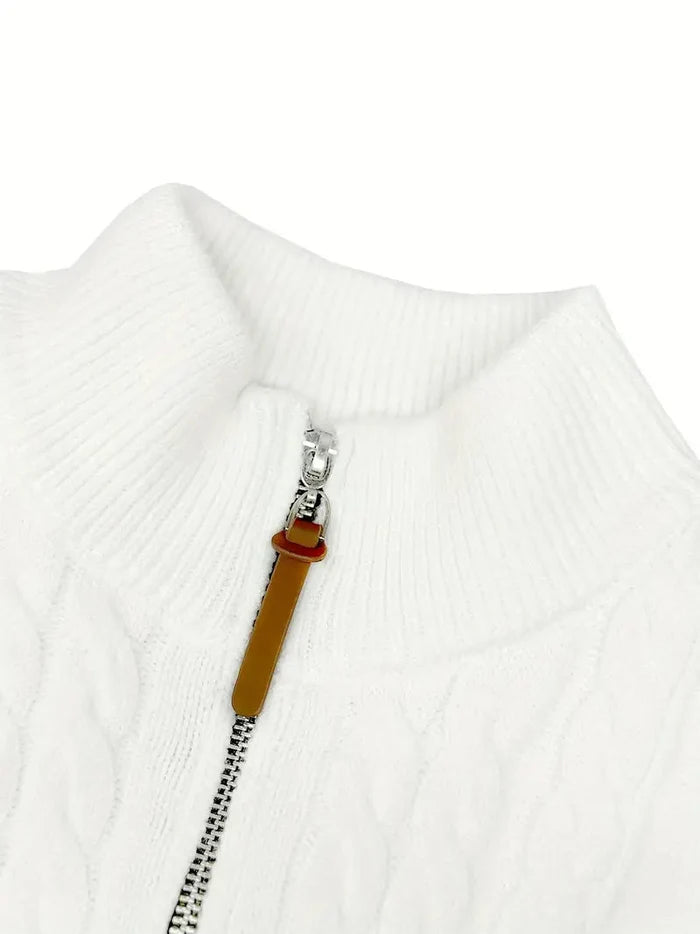 Brit & Boho™️ | Viscose Blend Knit Quarter Zip Brit & Boho | Fashion & Boutique