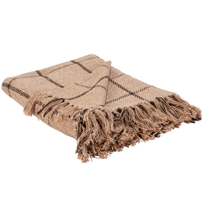 Brown Grid Throw