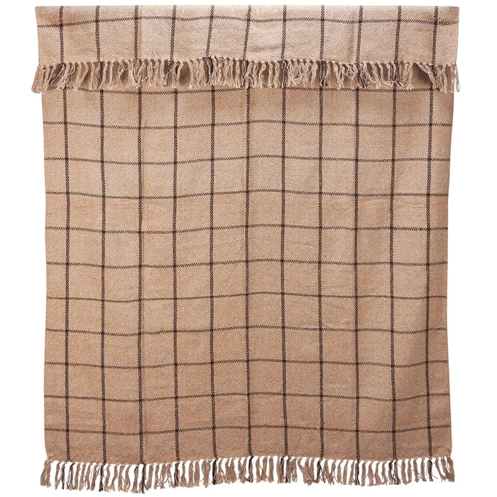 Brown Grid Throw