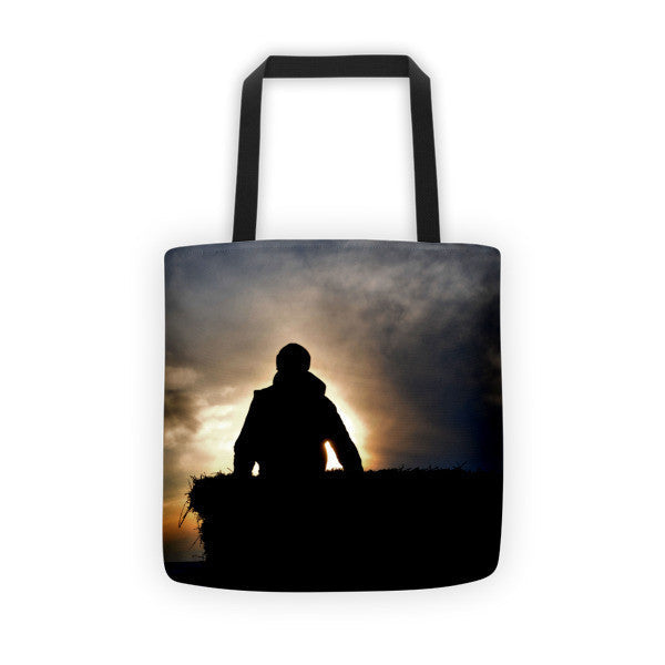 Bucking Hay At Sunrise Tote bag