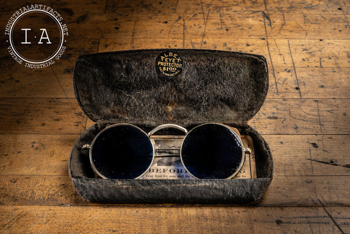 C. 1910 Albex Welding Glasses with Case