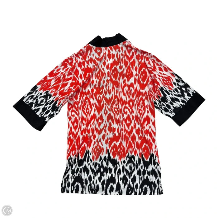 Cardigan By Chicos In Red & White, Size: S