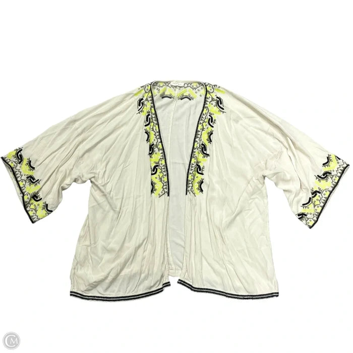 Cardigan By Lou And Grey In Cream & Green, Size: L