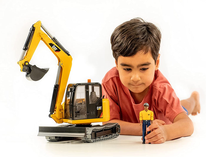CAT Mini Excavator with worker