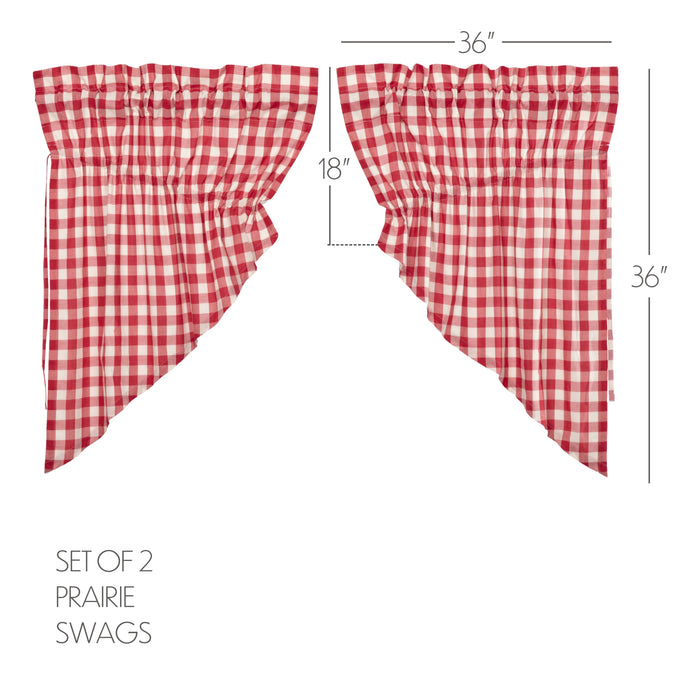 Cherry Ann Buffalo Check Prairie Swag Curtains