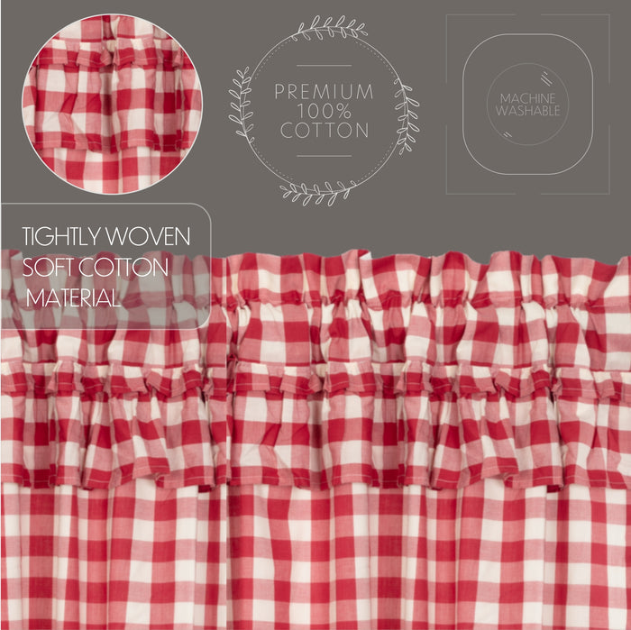 Cherry Ann Buffalo Check Ruffled Panel Curtains-Lange General Store