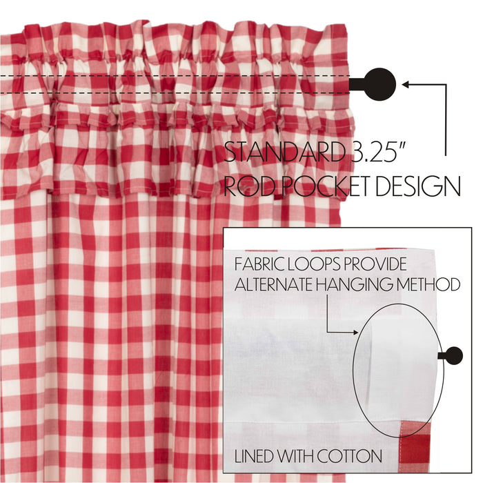 Cherry Ann Buffalo Check Ruffled Panel Curtains-Lange General Store
