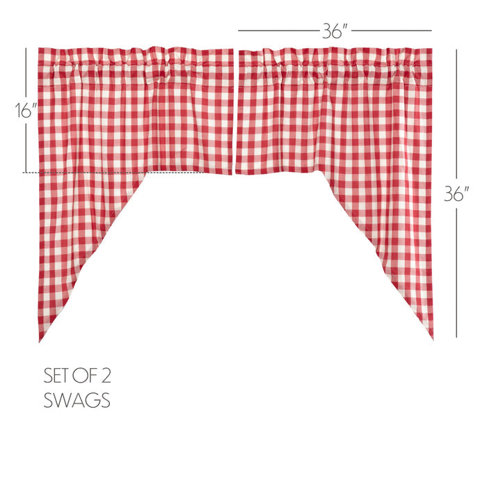Cherry Ann Buffalo Check Swag Curtains