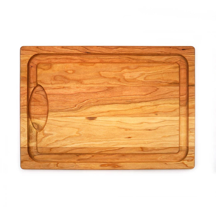 Cherry Farmhouse Carving Board with Juice Groove and Well