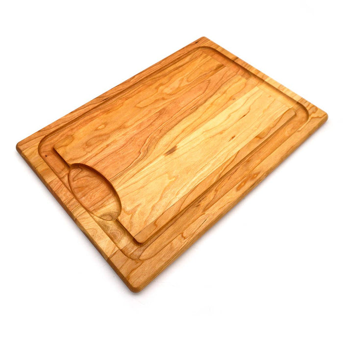 Cherry Farmhouse Carving Board with Juice Groove and Well