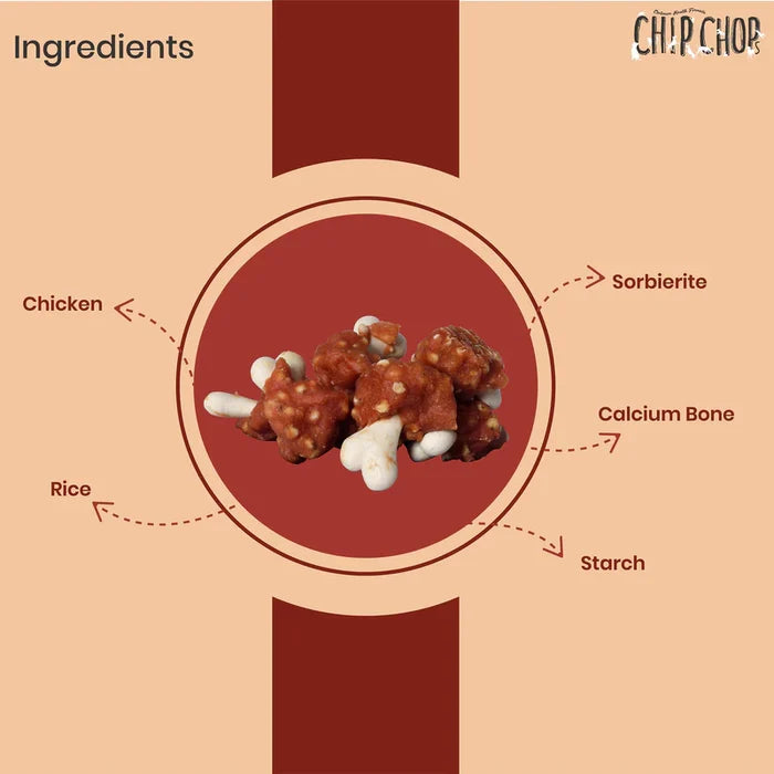 Chip Chops Chicken & Calcium Bone Dog Treats - 70g