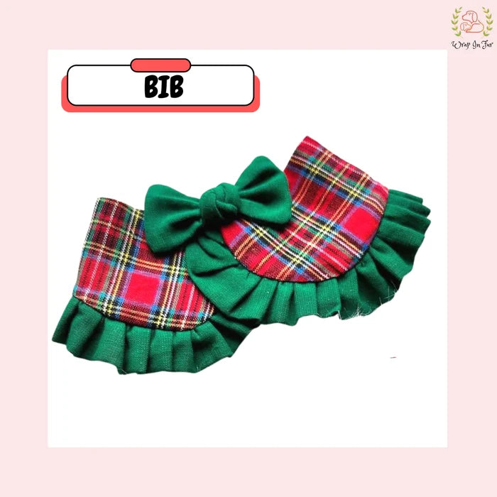 Christmas Bandana Set - Plaid Tuxedo Holiday Wear for Dogs