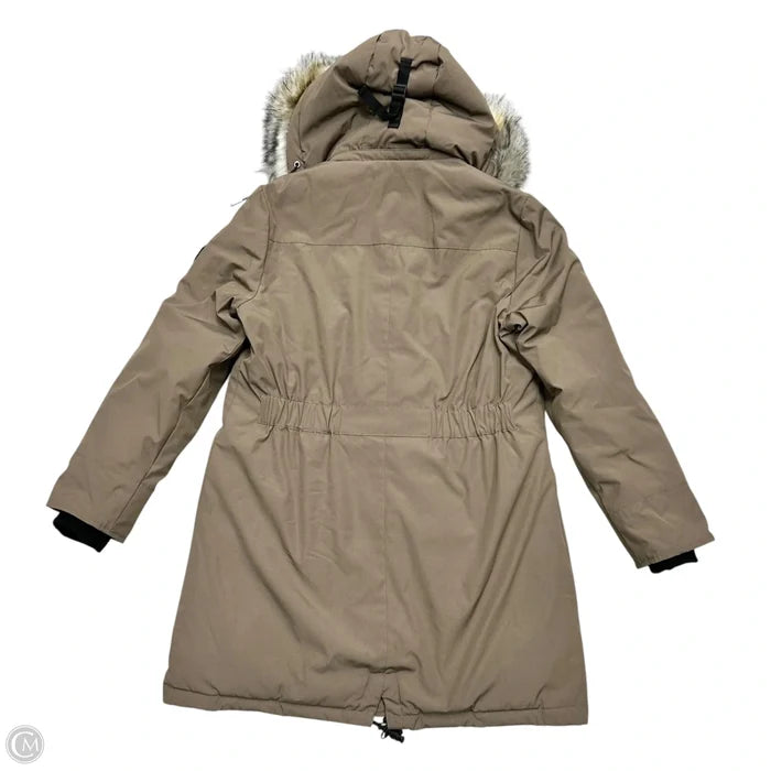 Coat Parka By Calvin Klein In Brown, Size: L