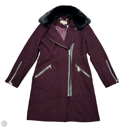 Coat Peacoat By Michael By Michael Kors In Maroon, Size: M