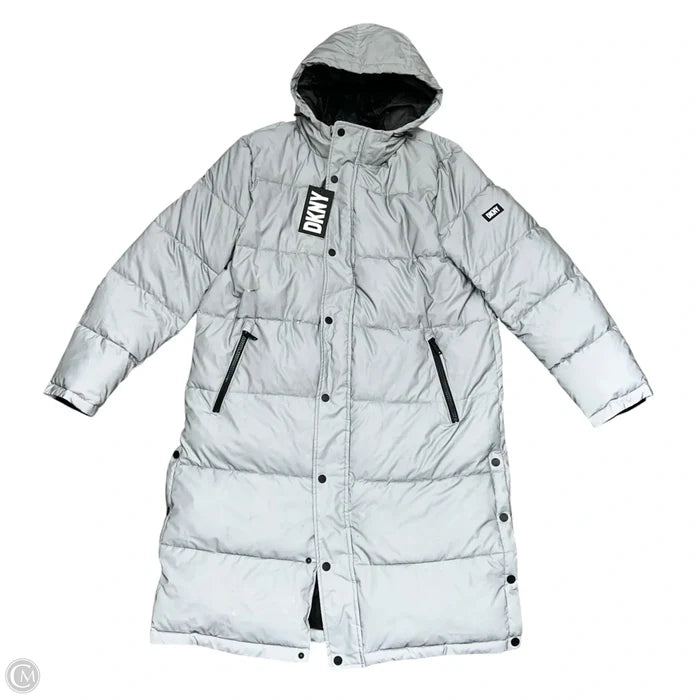 Coat Puffer & Quilted By Dkny In Grey, Size: L