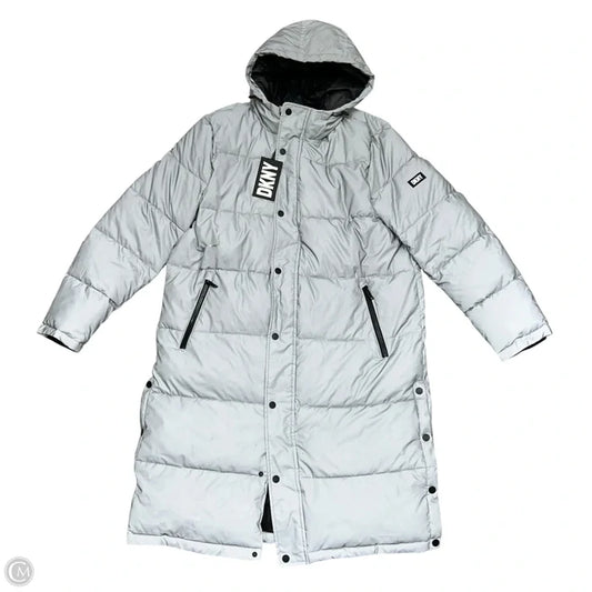 Coat Puffer & Quilted By Dkny In Grey, Size: L