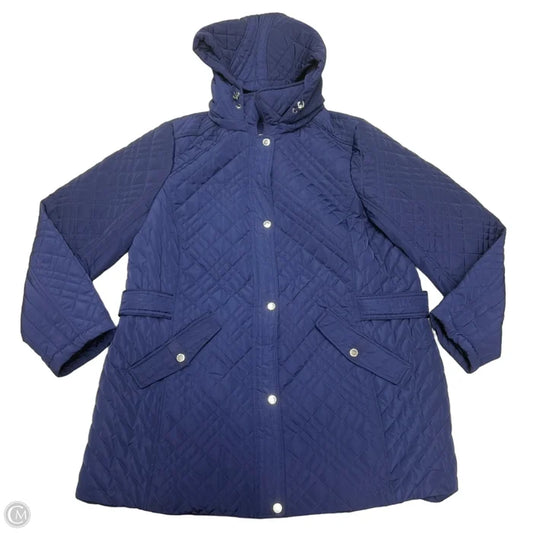 Coat Puffer & Quilted By Jones New York In Navy, Size: 0x