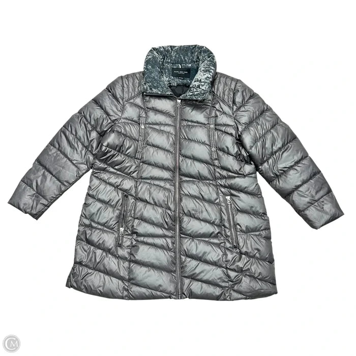 Coat Puffer & Quilted By Marc New York In Grey, Size: 2x
