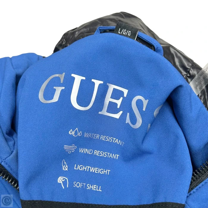 Coat Raincoat By Guess In Blue, Size: L