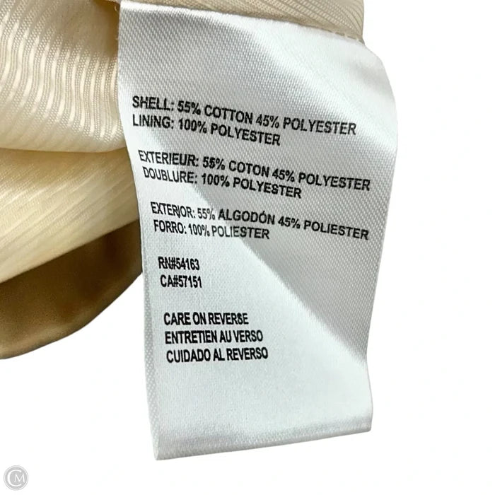 Coat Trench Coat By Calvin Klein In Cream, Size: M