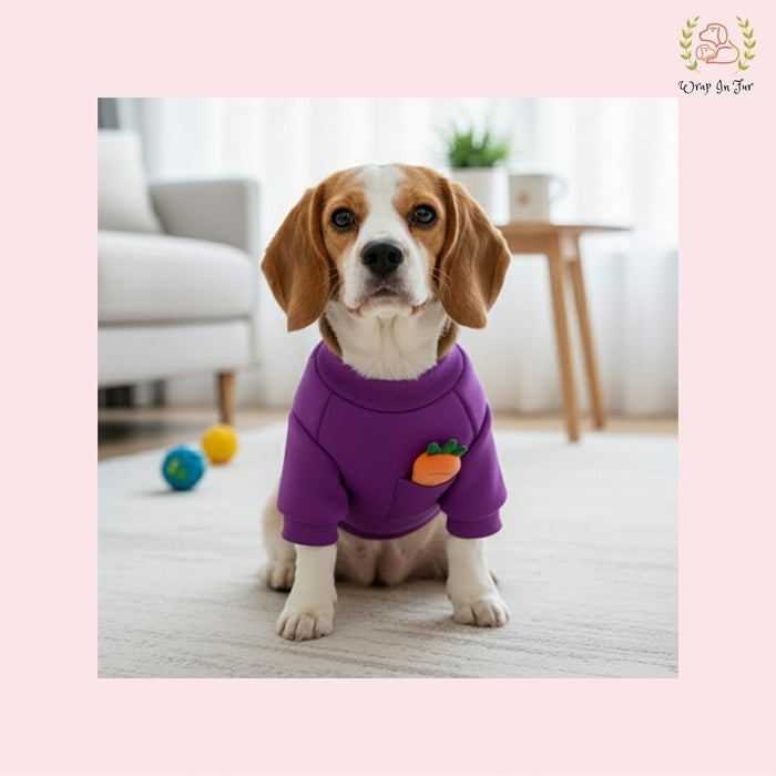 Cozy Carrot Dog Fleece Sweatshirt – Lightweight, Warm & Stylish
