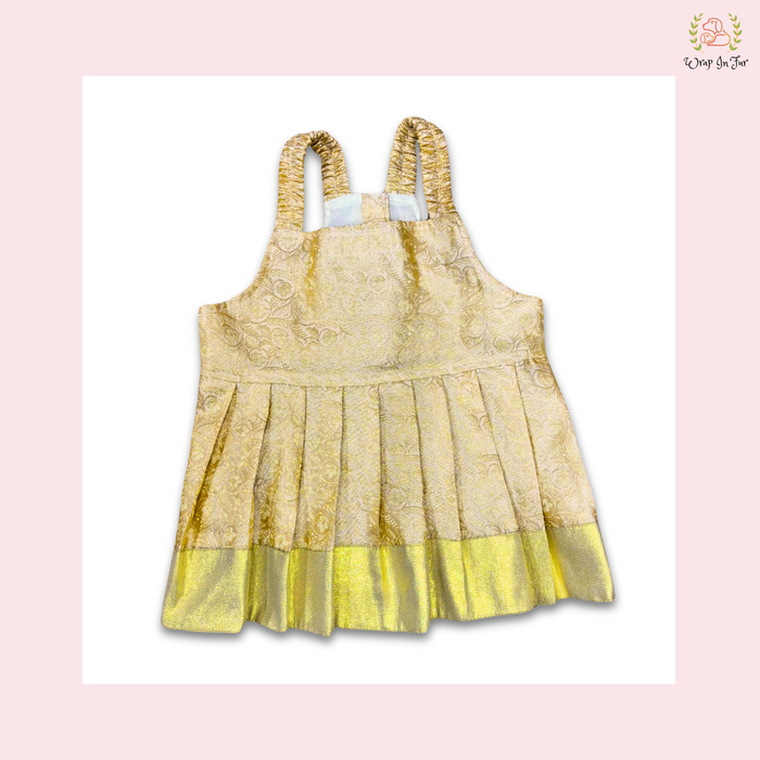 Cream Gold Designer Dog Frock – Bridal Dog Wedding Outfit
