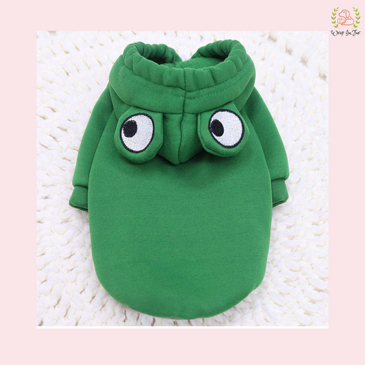Cute Frog Dog Hoodie – Warm, Cozy & Cartoon Style Winter Wear