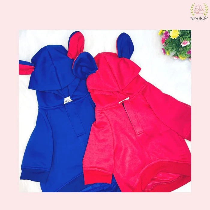 Cute Pink Bunny Dog Hoodie – Cozy Winter Wear for dogs