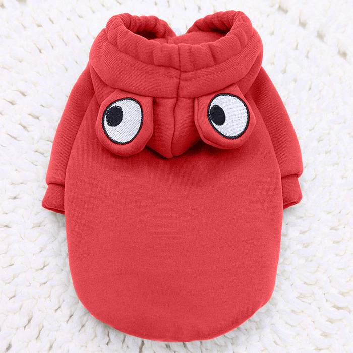 Cute Red Froggy Dog Hoodie – Cozy Winter Wear for Pets